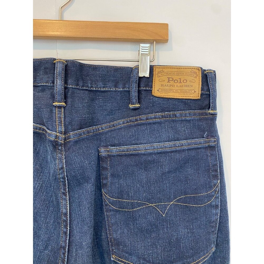 Polo Ralph Lauren Hampton Relaxed Straight Leg Jean Size Tall 38x36 Dark Wash - Picture 11 of 11